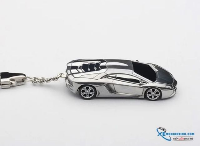 Xe Mô Hình Lamborghini Aventador LP700-4 Keychain 1:87 Autoart ( Crom )