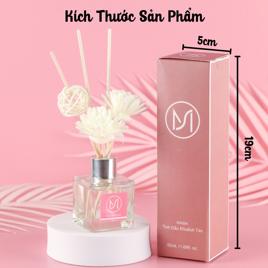 Tinh Dầu Thơm Thiên Nhiên WIACHNN 50ml Để Phòng Que Gỗ Tự Khuếch Tán Thanh Lọc Khử Mùi Không Khí
