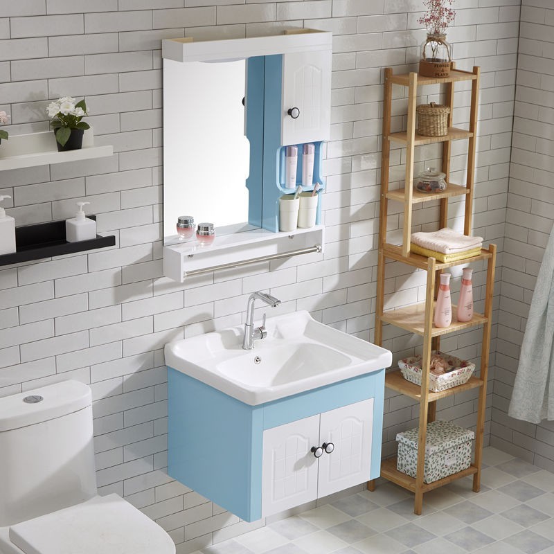 [Đứng thứ 4 trong danh sách bán chạy nhất] Tủ phòng tắm PVC phong cách Châu Âu kết hợp chung cư nhỏ chậu rửa tay b | BigBuy360 - bigbuy360.vn