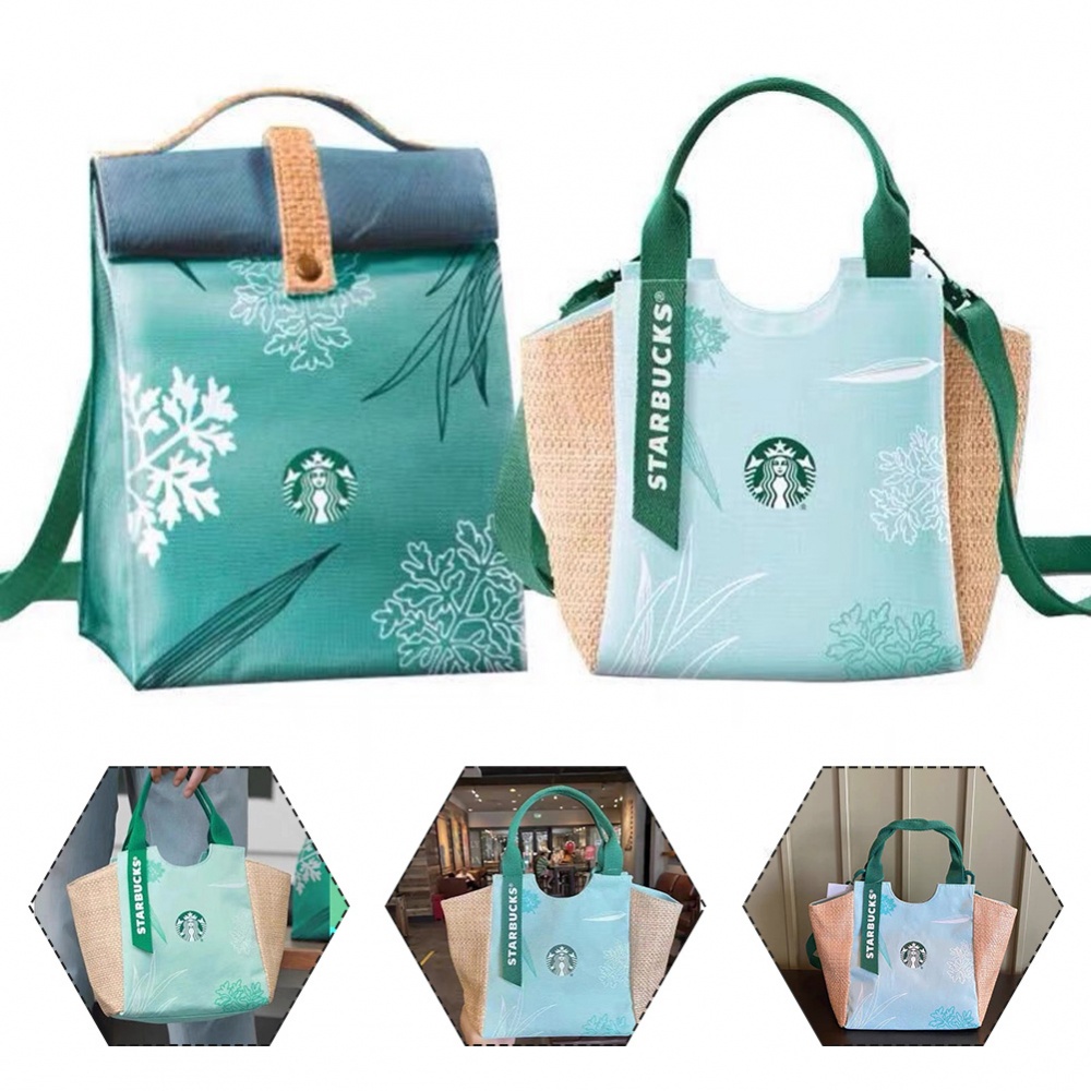 Túi canvas đựng hộp cơm trưa in logo Starbucks