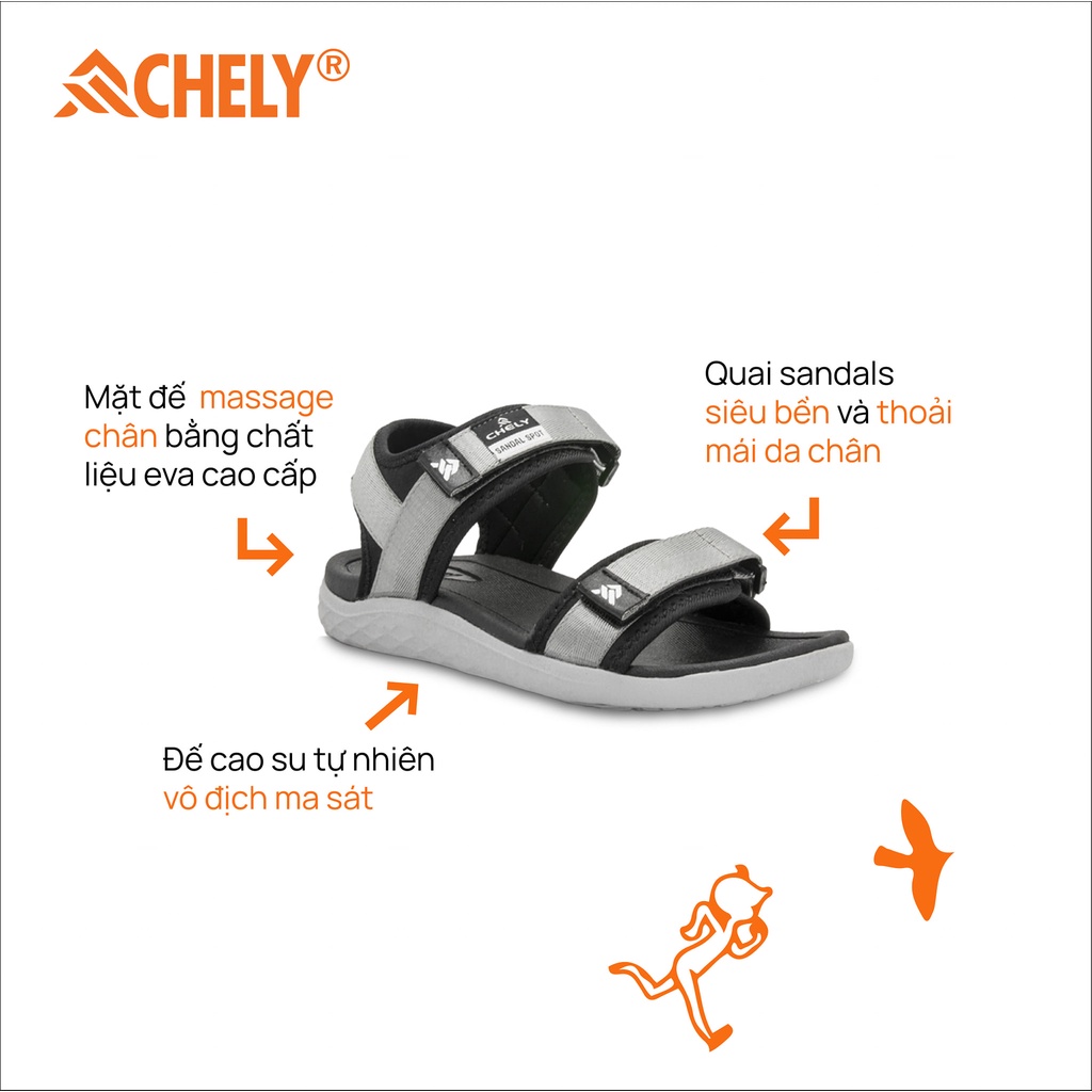 [Mua Kèm Áo Thun 0Đ] Sandal Nam Nữ CHELY Xuất Khẩu Quai Dán Tiện Lợi