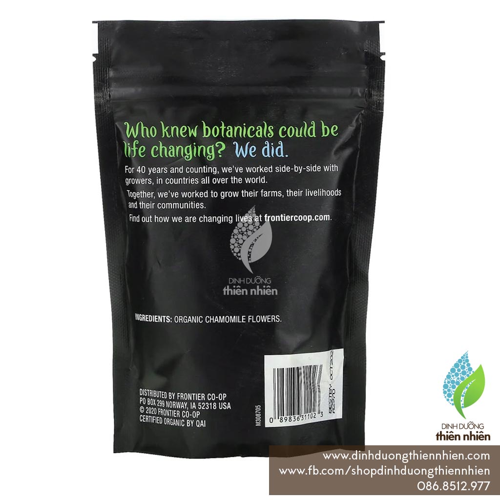 Trà Hoa Cúc Hữu Cơ Frontier Organic Whole German Chamomile Flowers, 47g