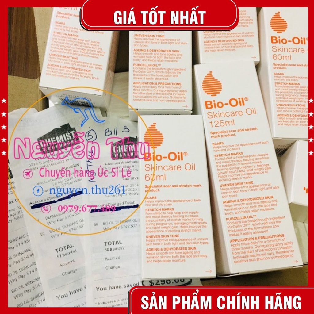 Bio oil 60ml, bio oil 125ml (hàng chuẩn úc)