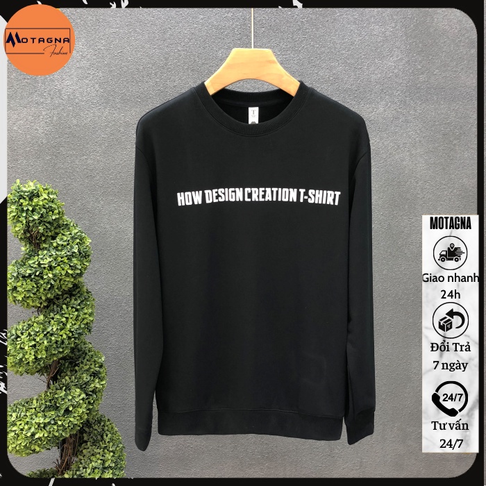 Áo nỉ nam dài tay, Áo sweater chất đẹp kiểu dáng Hàn Quốc in How to make mã NZ623