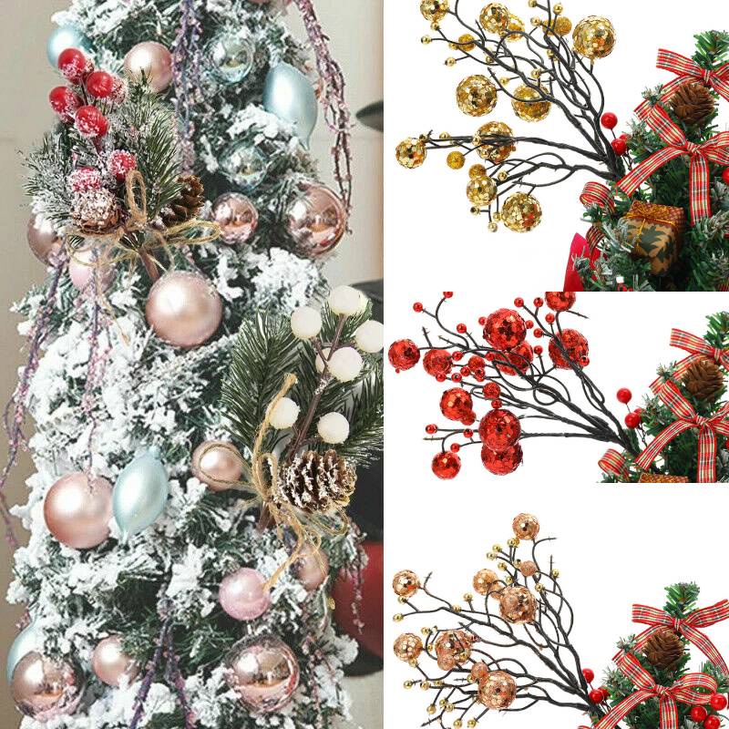 Cành Cherry Bằng Nhựa Dùng Trang Trí Giáng Sinh / Năm Mới DIY