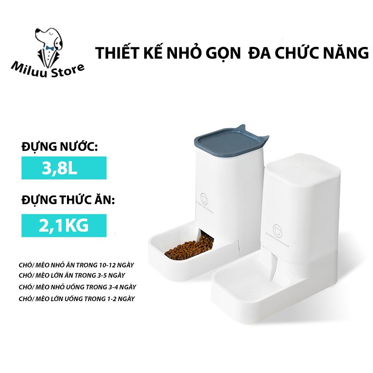 [BÁT ĂN CHÓ MÈO] tự động bổ sung thức ăn, bát ăn chó mèo dung tích lớn, nguyên bộ hoặc từng món