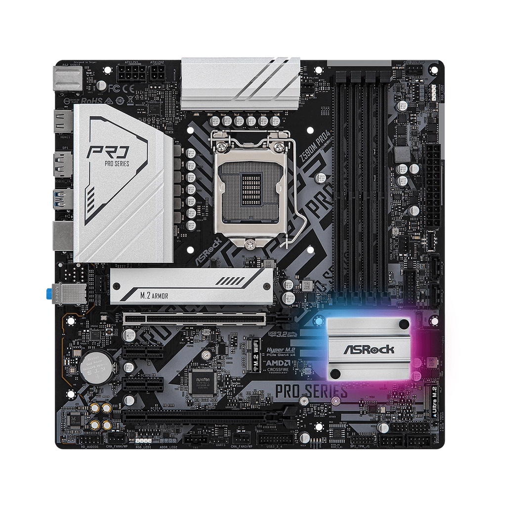 Bo mạch chủ Main Asrock Z590M-Pro 4 - Hàng Chính Hãng - Bảo hành 36 tháng
