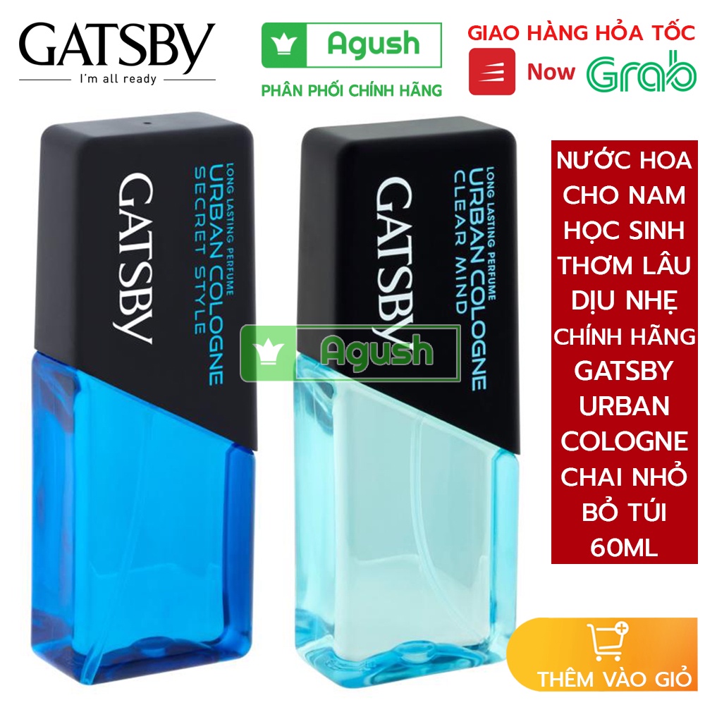 Nước hoa nam học sinh thơm lâu chính hãng Gatsby Urban Cologne60ml chai nhỏ gọn bỏ túi dạng xịt mùi dịu nhẹ nhàng giá rẻ