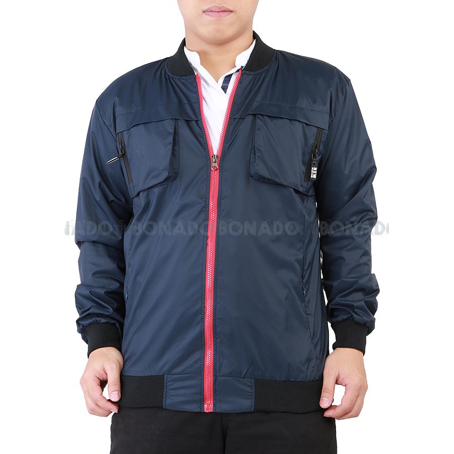 [Nhập MA0810 giảm 10% + Freeship] Áo Khoác dù nam chống nắng phối 2 túi khóa kéo hàn quốc BONADO AK58 (Đen,Đỏ, Xanh Đen)