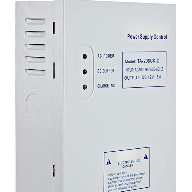 Hệ thống kiểm soát truy cập cửa 208CK-D AC 110-240V DC 12V / 5A _ Bộ nguồn UPS