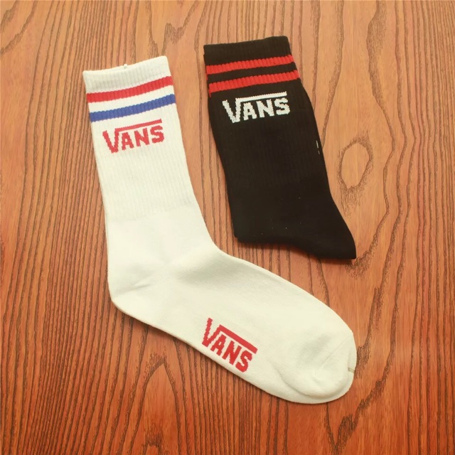 Tất VANS hai sọc cao cổ- Ảnh Thật