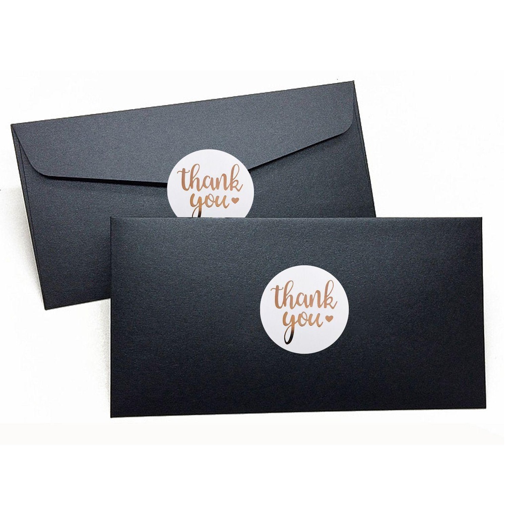 24 Sticker Niêm Phong Bao Bì In Chữ Thank You Dễ Thương Bắt Mắt