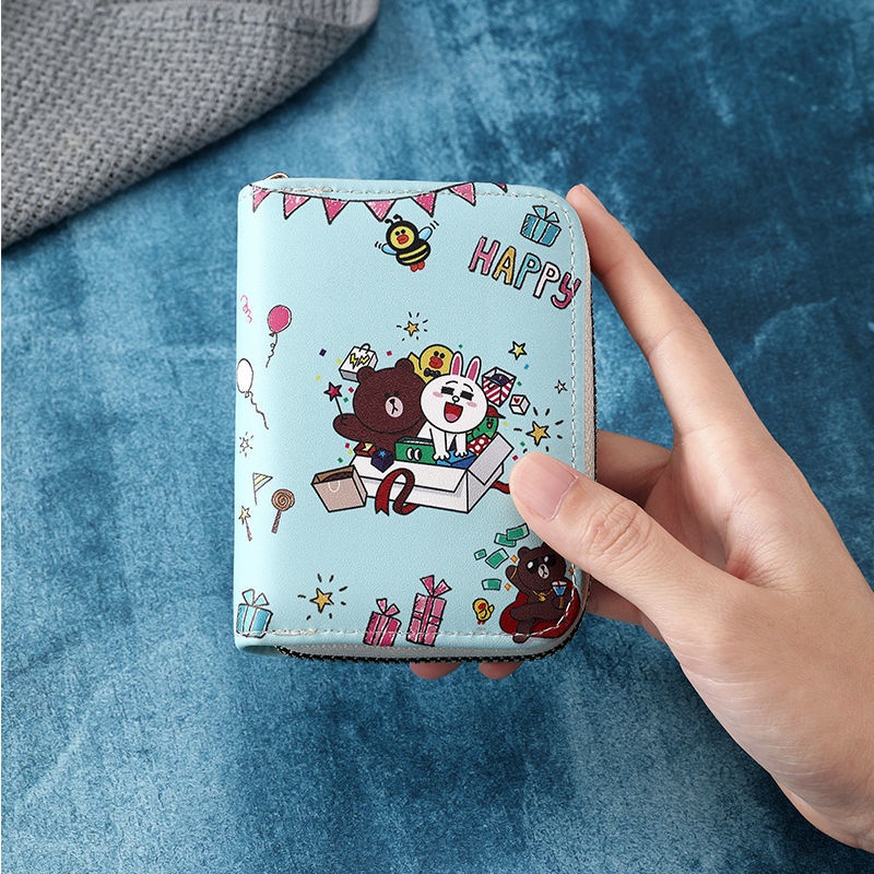 Ví đựng thẻ KAITIFEI cỡ mini họa tiết hoạt hình chống từ tính