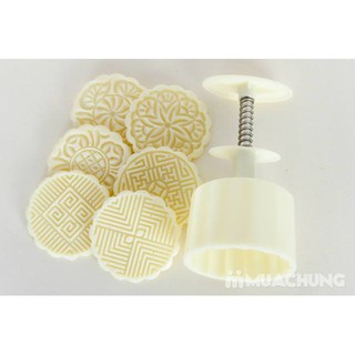 Khuôn làm bánh trung thu tròn loại  lò xo 6 mặt loại 100gram