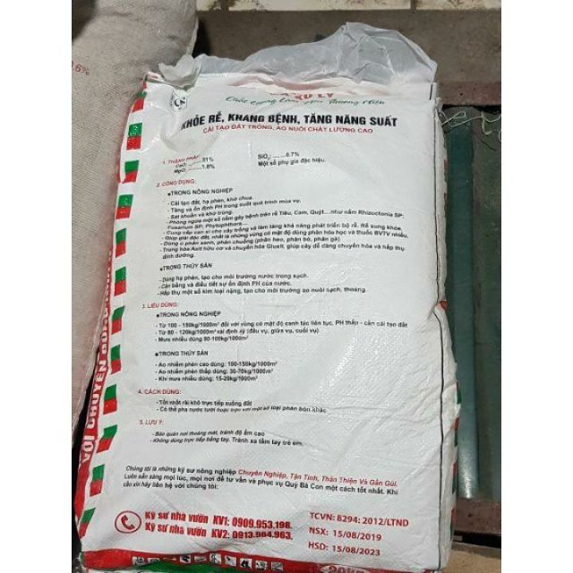 1kg Vôi bột nông nghiệp cải tạo độ pH trong đất, cung cấp canxi cho cây trồng