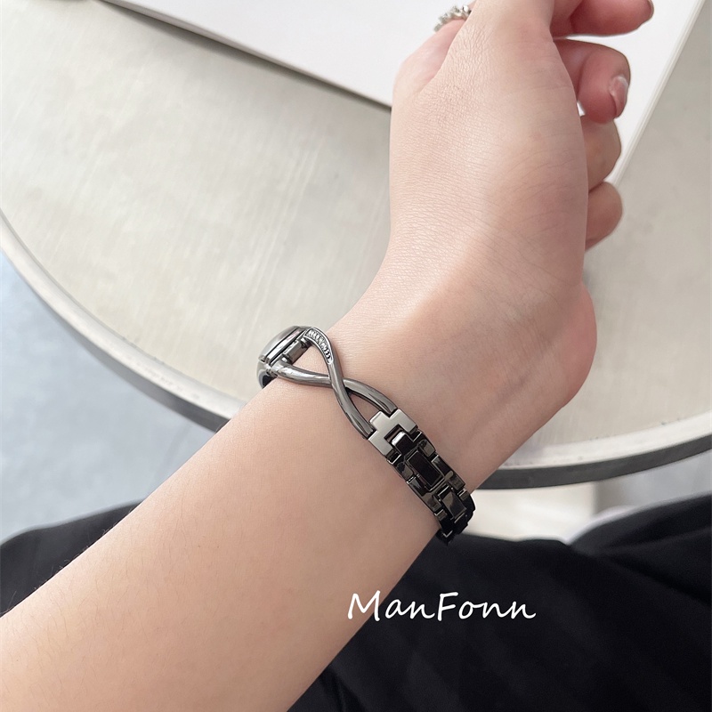Dây đeo bằng kim loại lấp lánh phong cách thời trang cho Xiaomi Mi Band 6 5 4 3