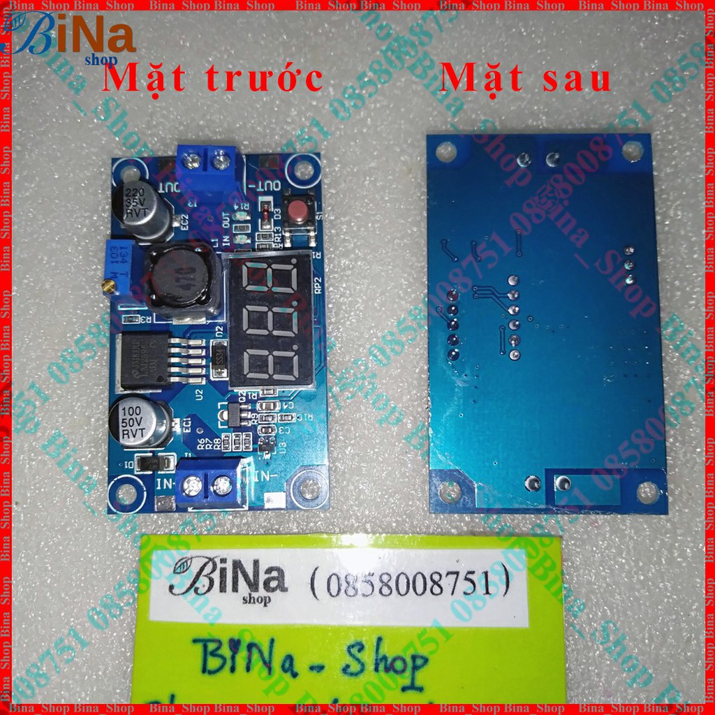 Mạch hạ áp hiển thị vôn và led báo 4~40V xuống 1.2~3.7V