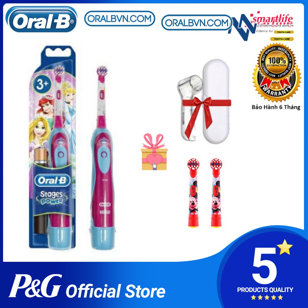 Bàn chải pin đánh răng tự động Oral-B Disney cho trẻ em, bé gái từ 3 tuổi chính hãng