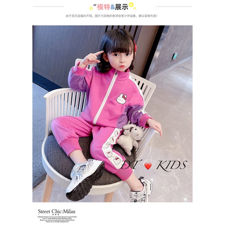 Bộ quần áo thu đông cho bé gái, bộ thể thao Hello kitty cho bé gái size 8- 28kg