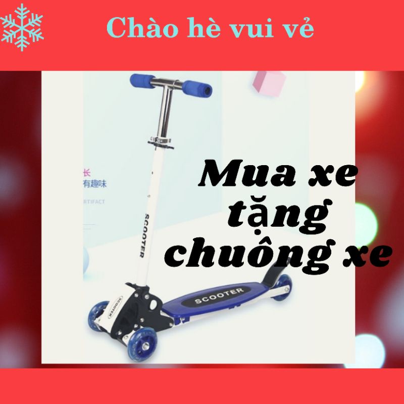 (HCM)Xe trượt scooter 3 bánh phát sáng cho bé trai, bé gái, xe đẩy chân cho bé(loại 1)