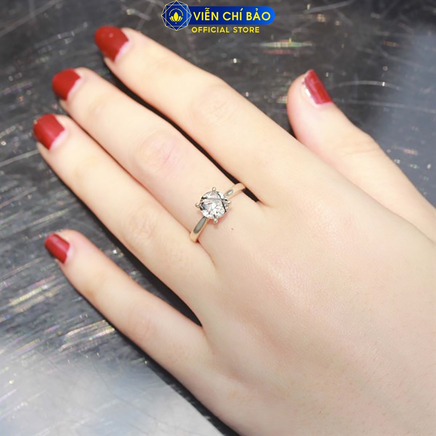 Nhẫn bạc nữ tóc đen không viền đá chất liệu bạc 925 thời trang phụ kiện trang sức Viễn Chí Bảo N600031