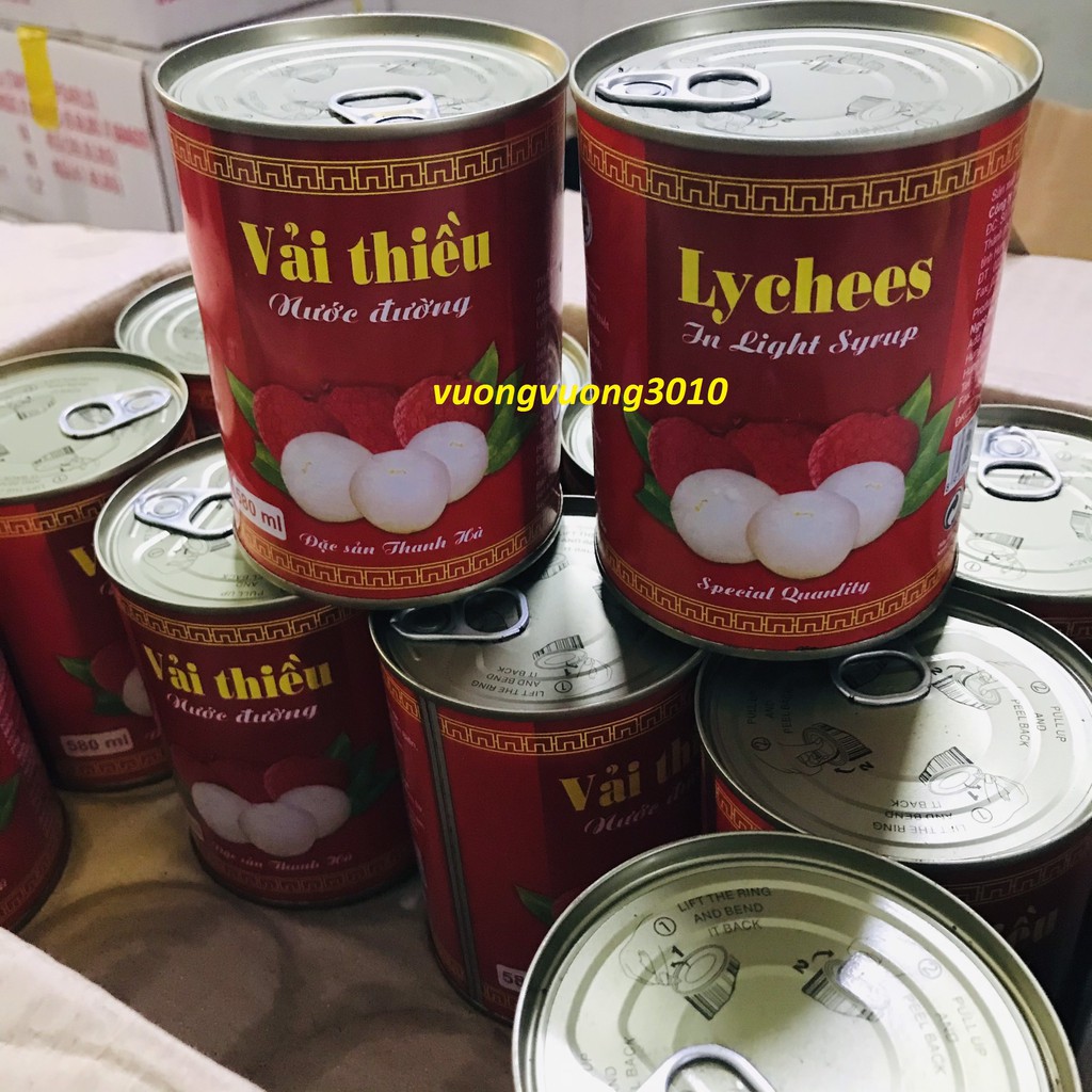 Vải Thiều Ngâm THANH HÀ Lon Đỏ 565g