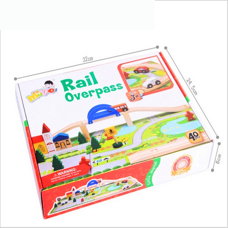 Đồ Chơi Gỗ Thông Minh Phát Triển Tư Duy Cho Bé, Mô Hình Giao Thông Gỗ Rail Overpass Đường Ray Cầu Vượt