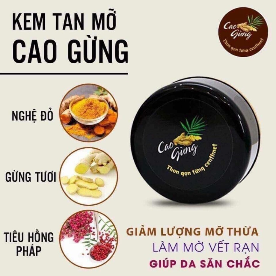 Cao gừng lá rừng thiên nhiên/ Kem tan mỡ bụng đánh bay mỡ thừa