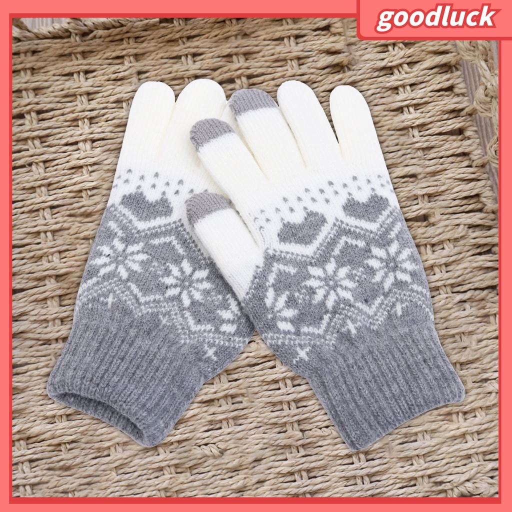 1 Đôi Găng Tay Dệt Kim Dày Dặn Chống Gió Thời Trang Thu Đông Cho Nữ