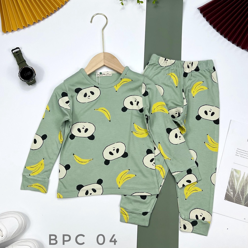 Bộ quần áo cotton LITIBABY dài tay, hình họa tiết size 3 đến 10 tuổi