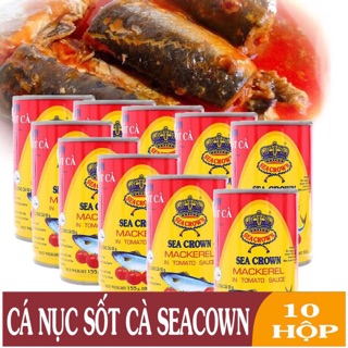 10 hộp Cá nục sốt cà sea Crown ( thái lan) ( cay, k cay)