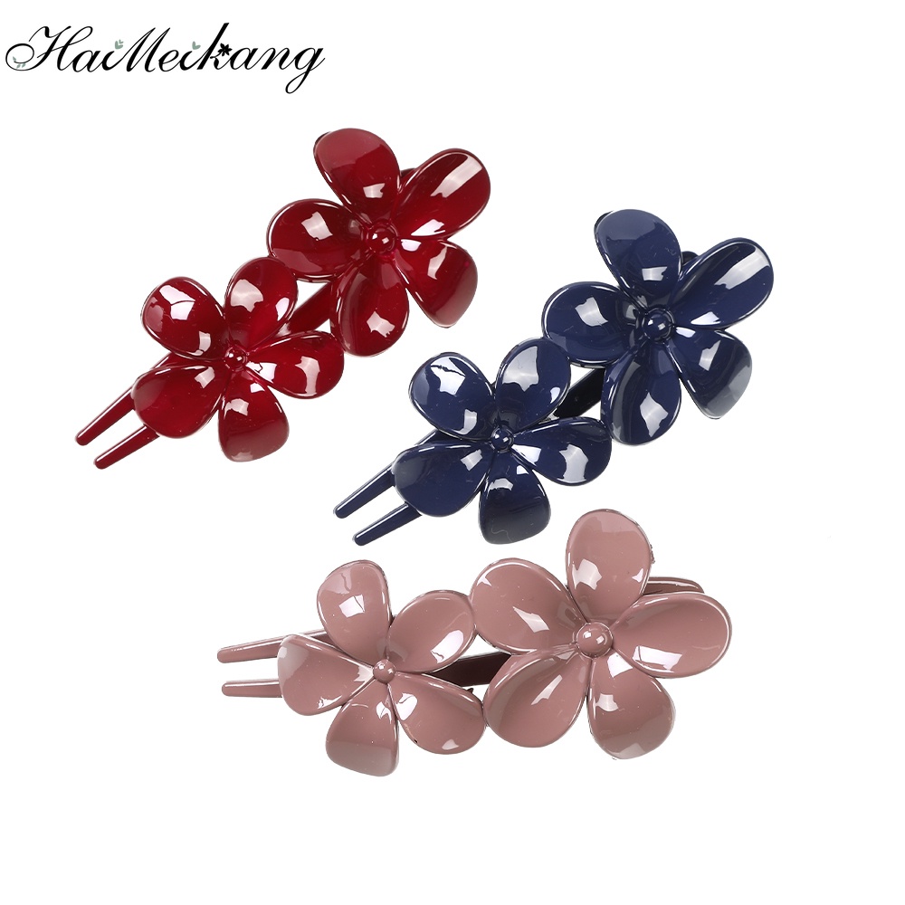 Haimeikang Kẹp tóc họa tiết hoa màu sáng 10.5cm đơn giản thời trang cho nữ