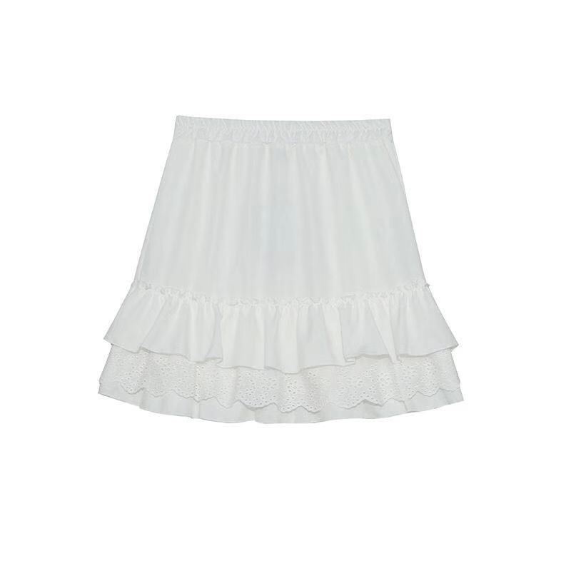 Set Áo Thun Hồng Dáng Rộng + Chân Váy Tầng Dễ Thương Cho Nữ