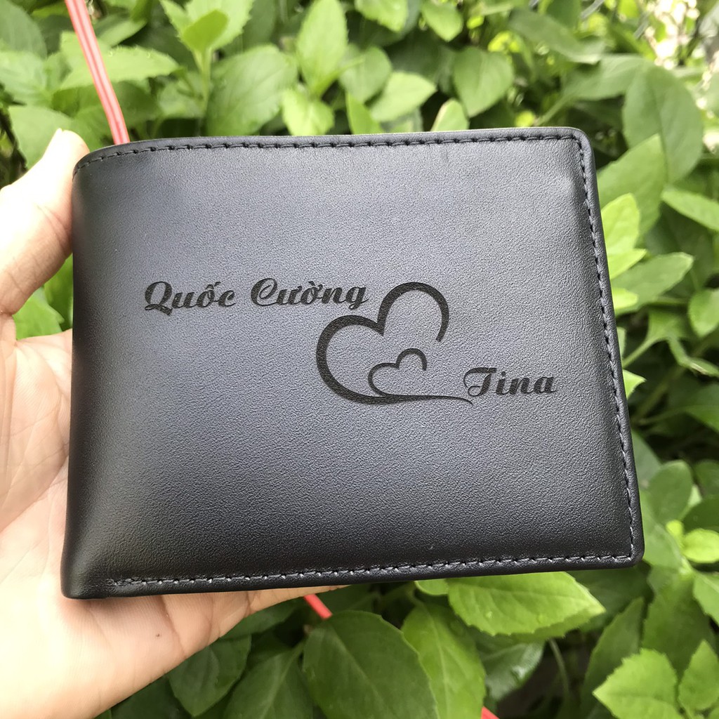 Ví Nam Da Bò Thật Khắc Chữ Khắc Hình Ảnh Theo Yêu Cầu️ Khắc Bằng Tia LASER  Bảo Hành 12 Tháng