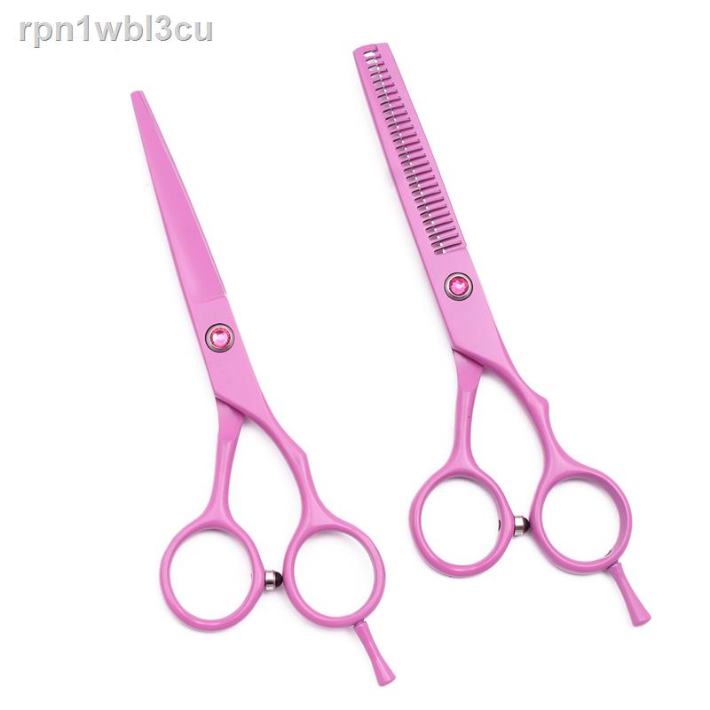 ﹉ ○▽✚5,5 inch thợ chữa cháy sơn màu hồng làm tóc kéo đuôi duy nhất cho trẻ em tiệm cắt tỉa răng mỏng