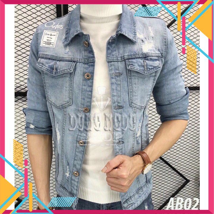 Áo Khoác Jean Nam Chất Bò Thời Trang Cao Cấp Mẫu Mới Hit Hot Thời Trang Phong Cách Tp_shop_87 ms820