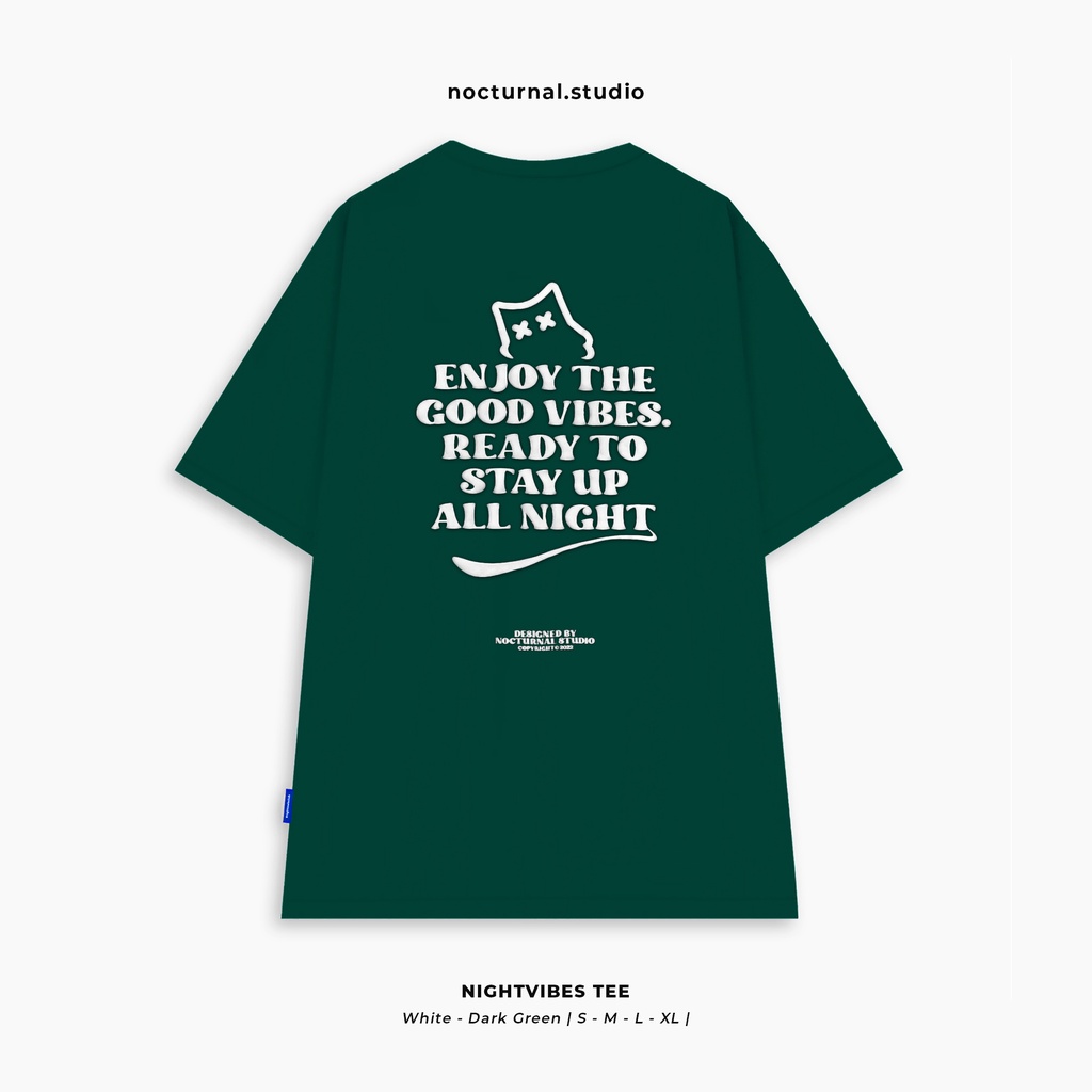 Áo Thun In Phồng Oversize NOCTURNAL Nightvibes Tee Cotton 100% Local Brand Unisex Form Rộng Tay Lỡ
