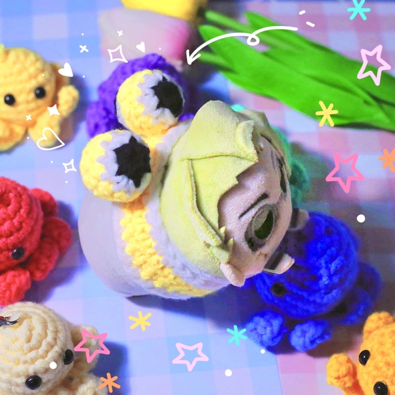 Vòng tay đan len ếch handmade, outfit mochi, noru anime