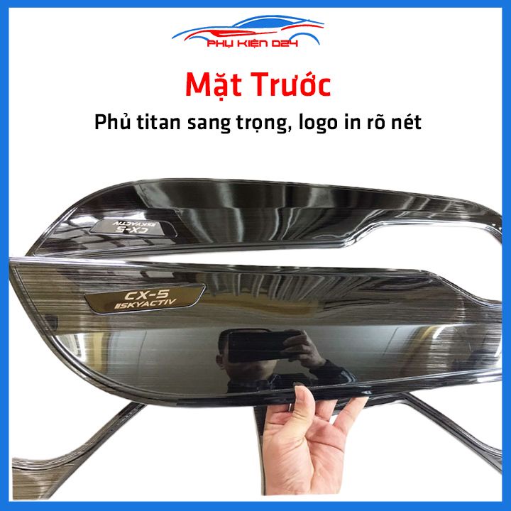 Bộ ốp tapli CX5 2018-2019-2020-2021-2022 vân Titan chống xước va đập khi mở cửa và làm đẹp xe