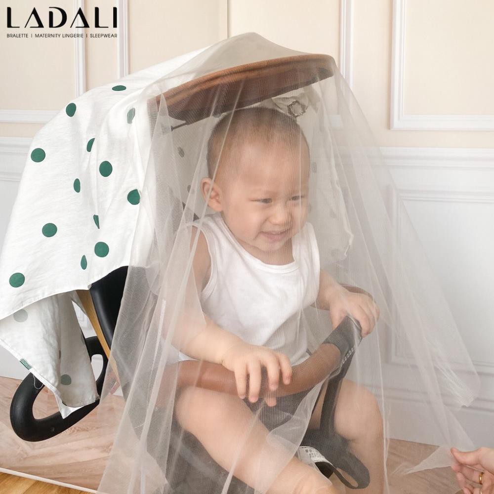 Áo choàng cho bé bú đa năng khăn che phủ xe đẩy che nắng LADALI vải cotton 100% (hàng thiết kế)