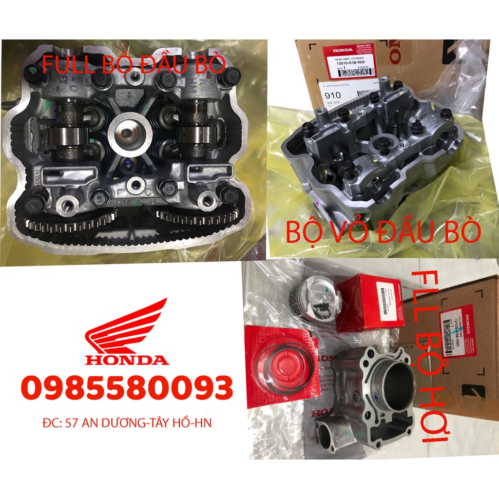 ĐẦU BÒ, VỎ ĐẦU BÒ, XYLANH, LÒNG TRÁI PISTONG BẠC XÉC MĂNG WINNER/WINNERX/SONIC ZIN HÃNG