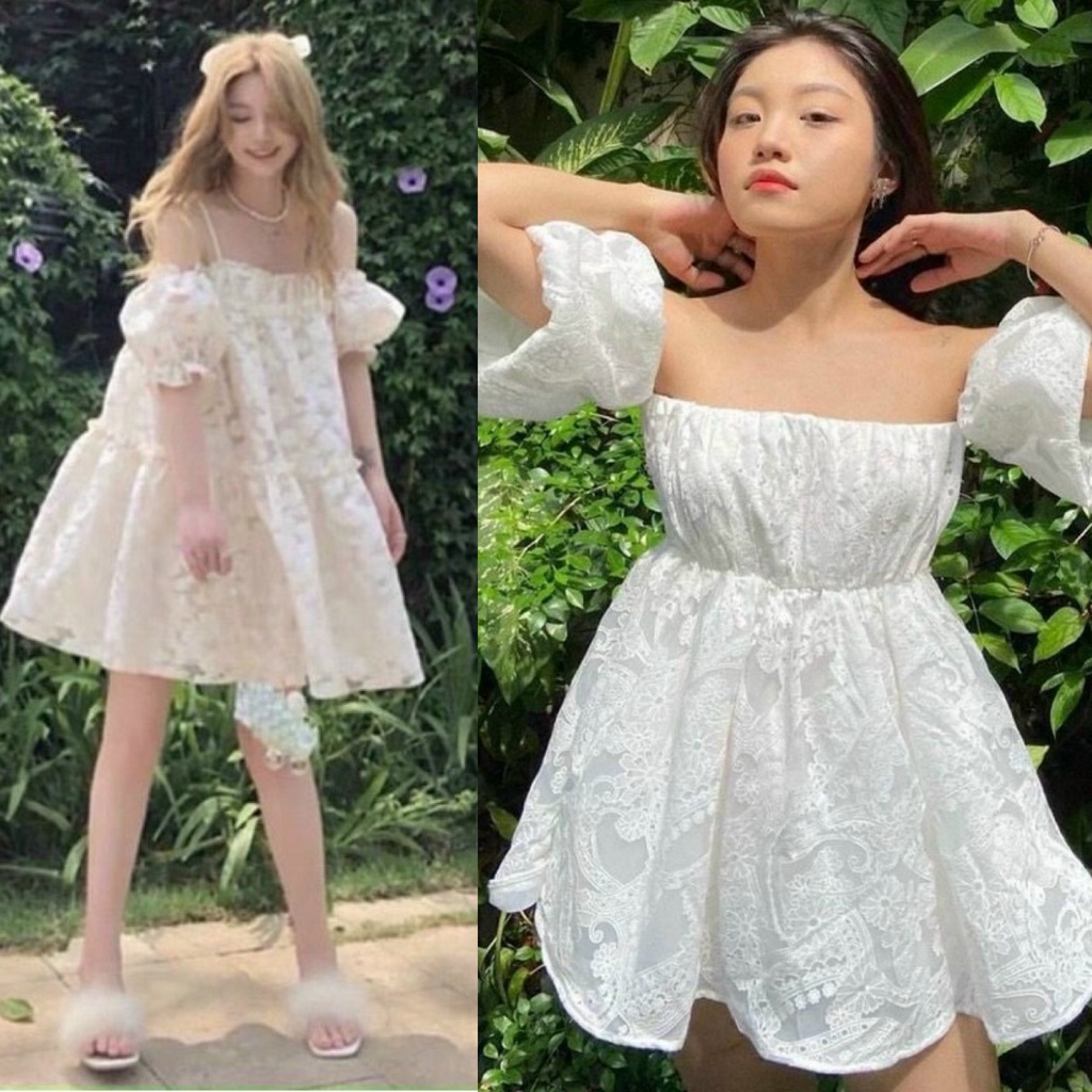 ĐẦM BABYDOLL HOA NỔI BẸT VAI