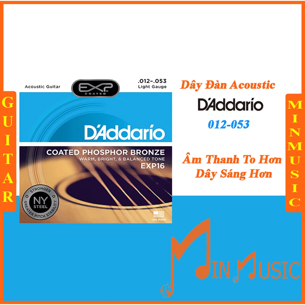 Dây Đàn Guitar Acoustic D'Addario EXP16 [Size 12]