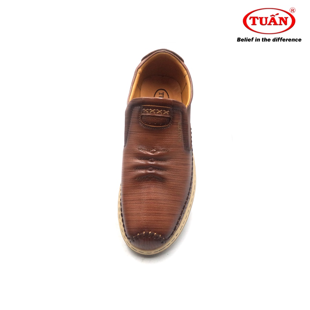 Giày lười nam giày mọi quai da bò tụ nhiên thương hiệu Tuấn GXHU-238