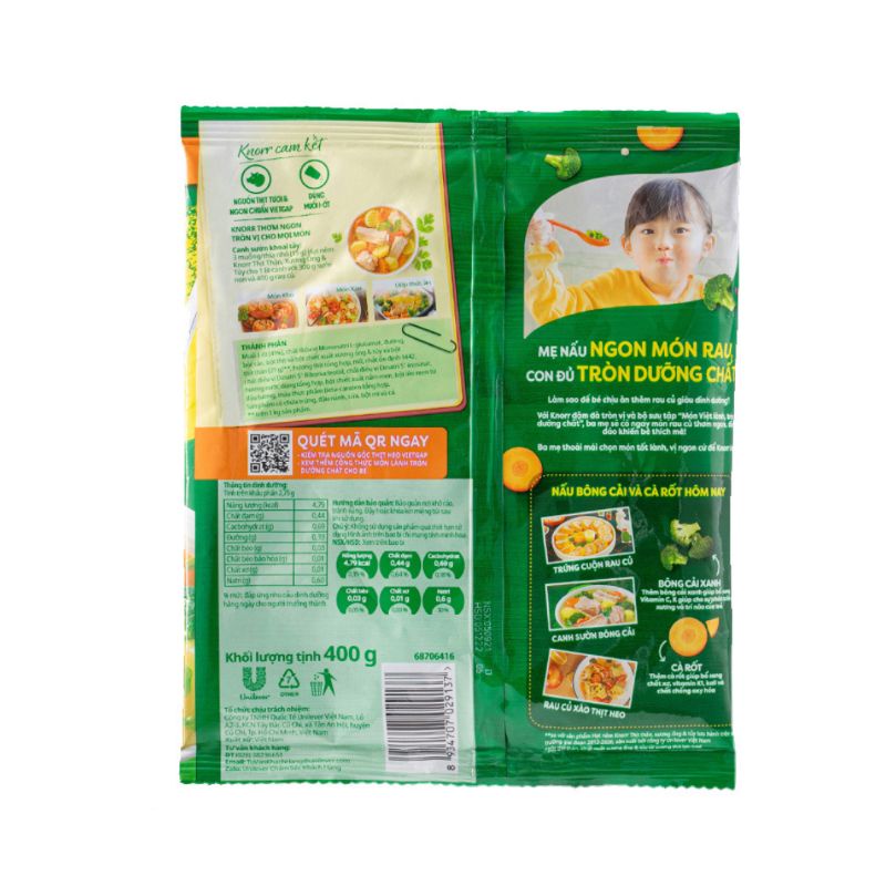 Hạt nêm thịt thăn, xương ống, tủy Knorr 400g