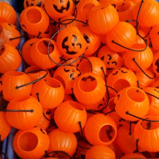 Combo 5 trái bí đỏ nhỏ trang trí Haloween