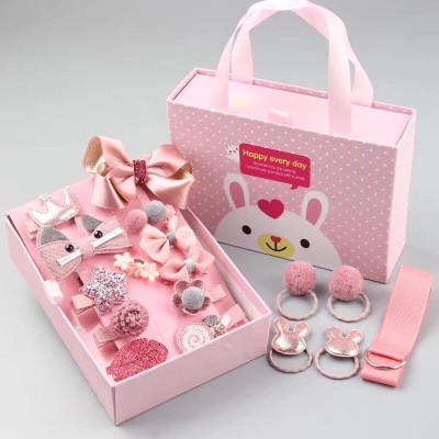 [5 MÀU-VIDEO review] Hộp set phụ kiện nơ kẹp tóc 18 chi tiết phong cách Hàn Quốc cho bé
