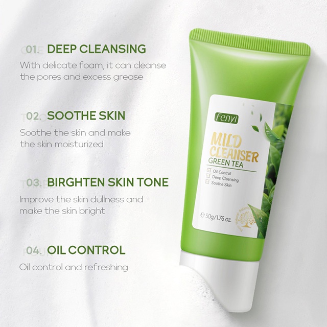 Sữa Rửa Mặt Trà Xanh Fenyi Ngăn Ngừa Mụn Kiểm Soát DầuGreen Tea Mild Cleanser 50g