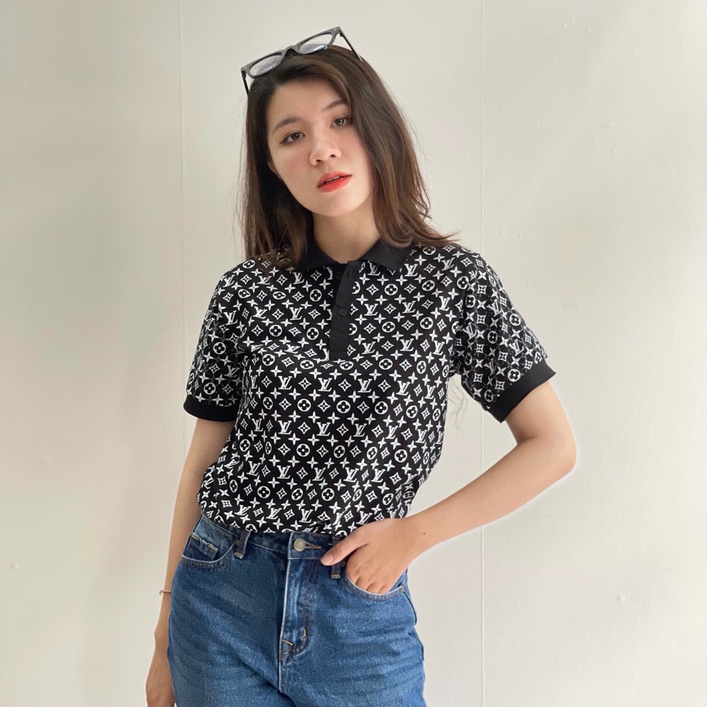 Áo thun nam nữ POLO vải cá sấu cotton cao cấp ngắn tay in hoa vặn siêu Hot - TT27 | BigBuy360 - bigbuy360.vn