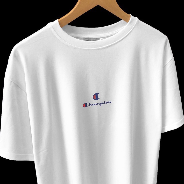 Áo phông nam nữ champion cotton 2 màu đen trắng DT079
